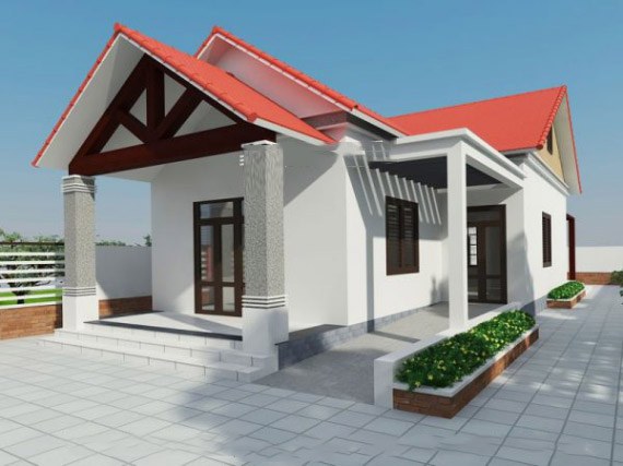 Căn nhà này sử dụng mái tôn cách nhiệt giúp hạn chế nắng nóng vào mùa hè và đỡ lạnh vào mùa đông 